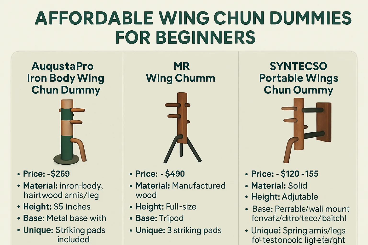 Affordable Wing Chun dummy 
