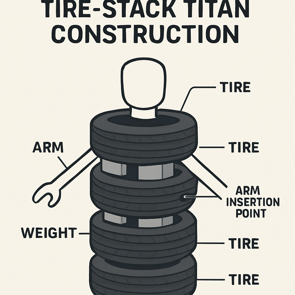 The Tire-Stack Titan: A Modular Dummy Built from Stacked, Weighted Tires