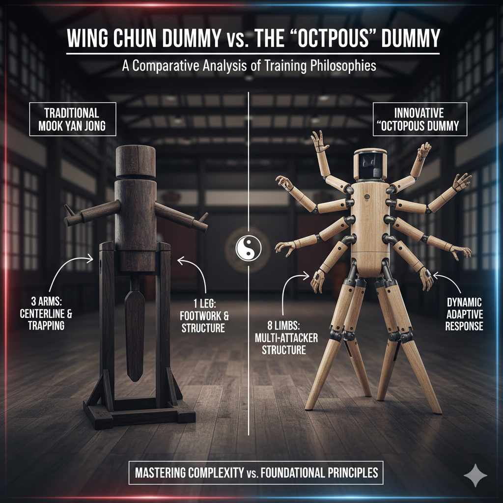 Wing Chun Dummy vs. The “Octopus” Dummy: A Comparative Analysis of Training Philosophies