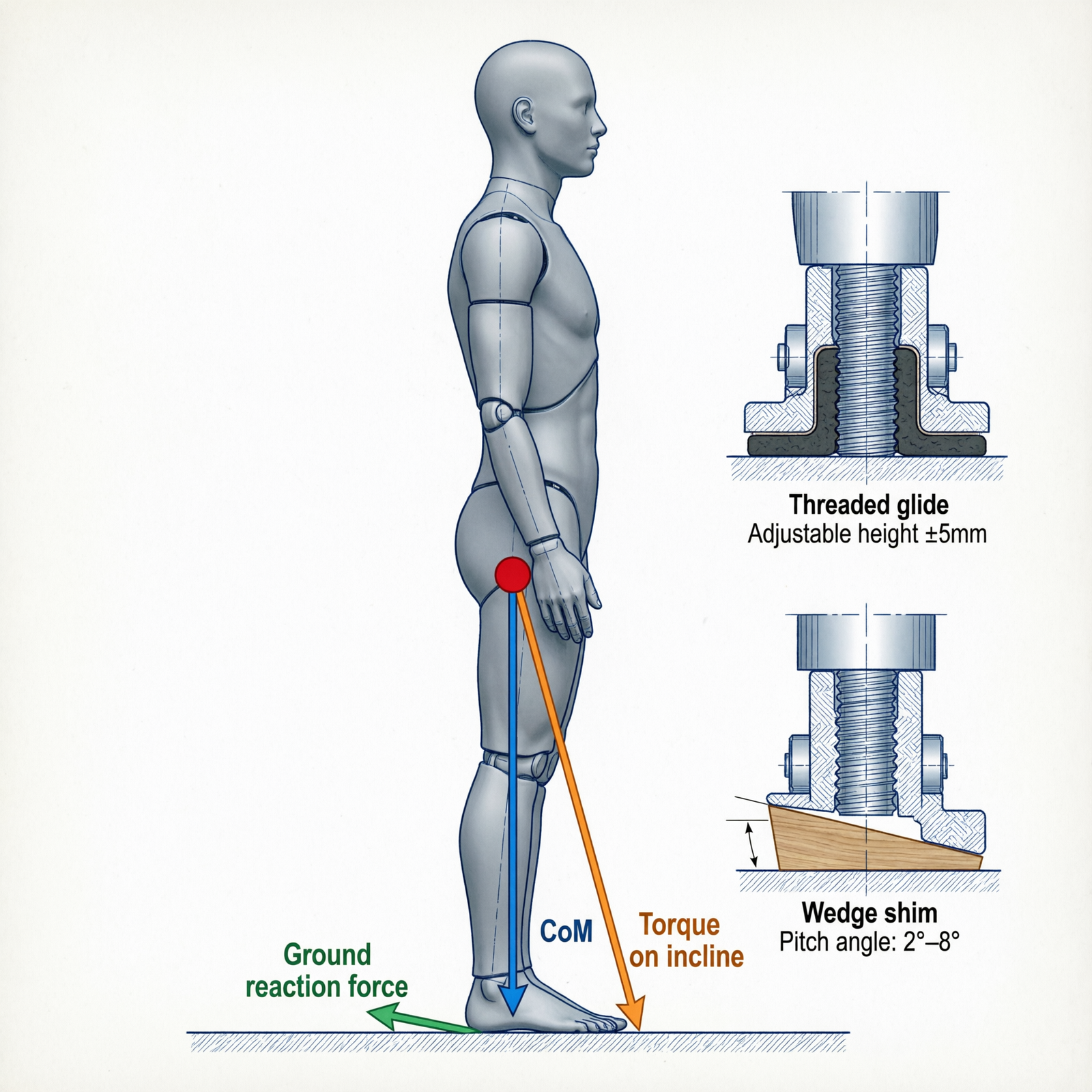  How to level a freestanding dummy on uneven floors