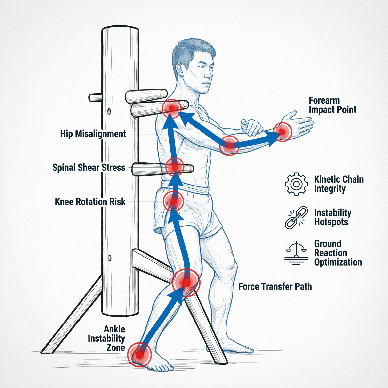 Wing Chun dummy drills for improving balance