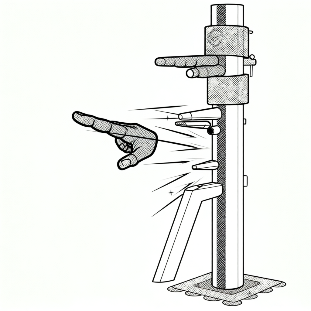 DIY Wing Chun dummy from a stack of boards